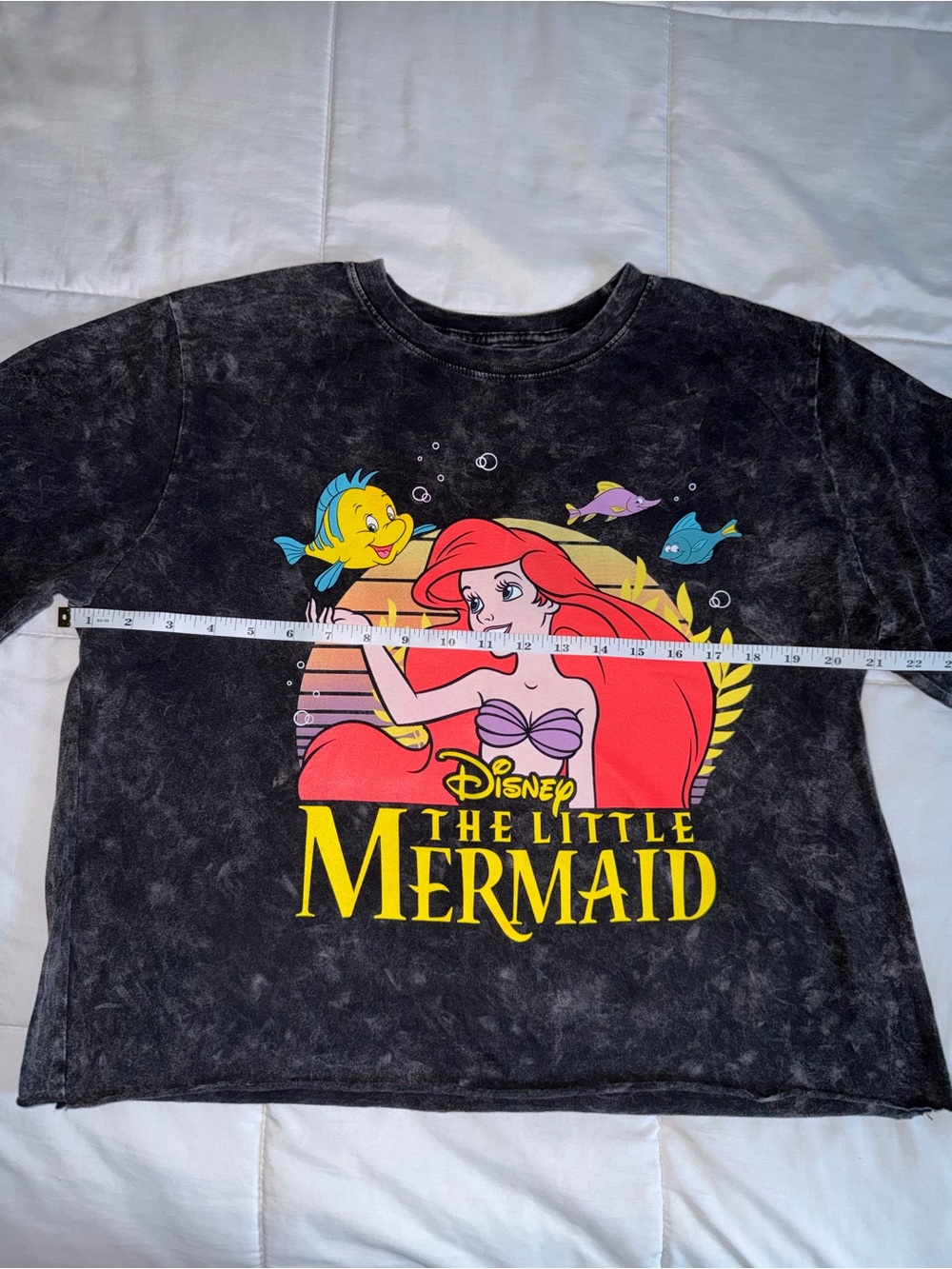 Disney The Little Mermaid Black Graphic Cropped Tee - Large - Picture 4 of 7